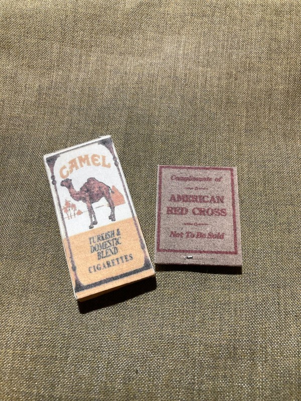 WWII US Army USMC K-Ration Small Camel box with C ration match book