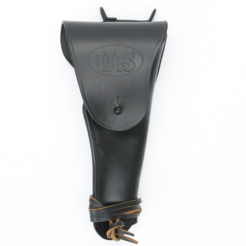 U.S. M1911 .45cal Black Leather Hip Holster Embossed US