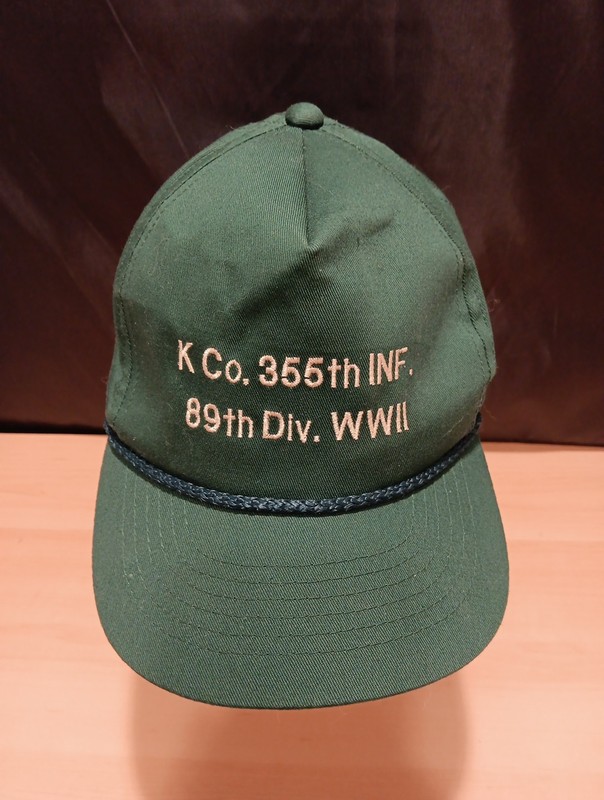 Vintage K Company 355th Infantry 89th Division WWII Hat Embroidered Snapback