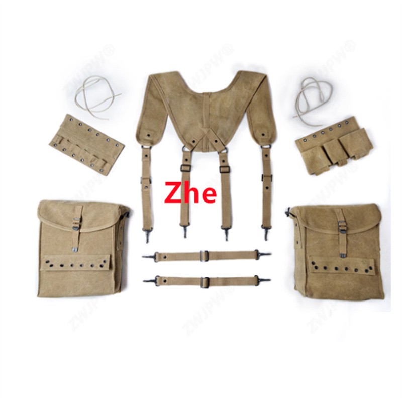 WW2 US Army Medical Pouch Package Strap Medkit Canvas Full Set Cosplay Bag