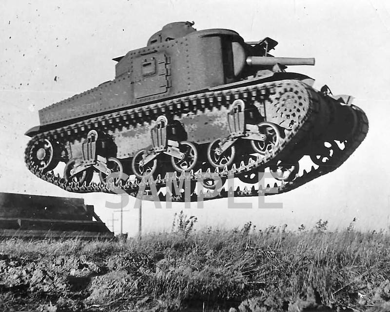 M3 Lee Tank goes airborne on Obstacle Course World War II WWII 8×10 Photo 242c