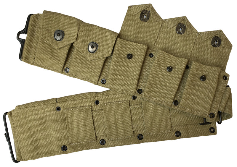 U.S.WWII Springfield M1923 Garand Cartridge Canvas 10 Pocket Belt-OD GREEN gallery