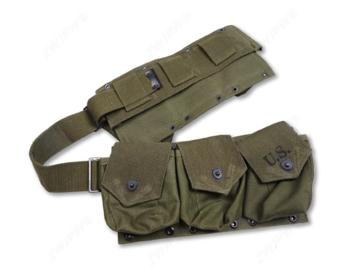 WWII U.S. Army M1937 BAR Ammo Pouch Bag Belt Six Pack-1392