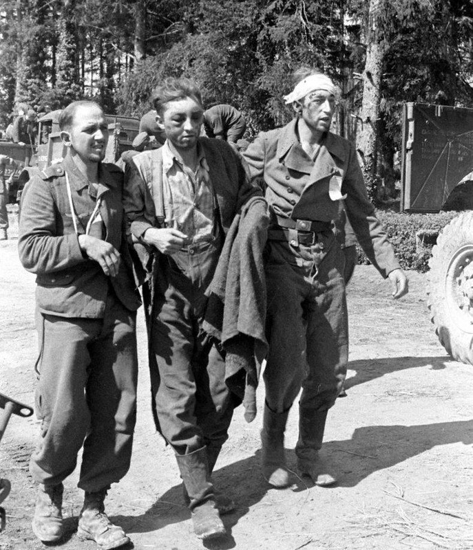 WW2 Photo WWII Wounded German Soldiers Falaise Pocket World War Two / 2416