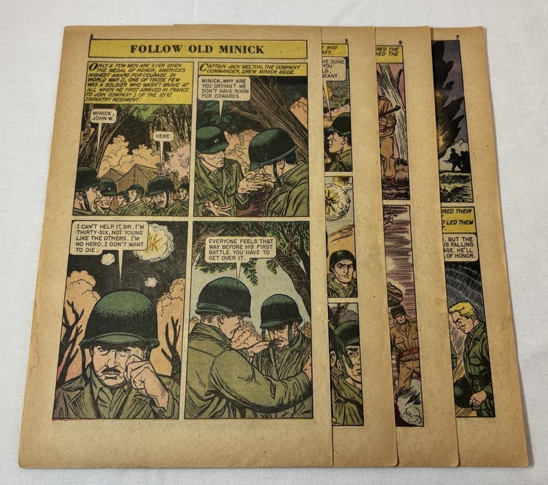 1959 six page cartoon story ~ WWI MEDAL OF HONOR WINNER JOHN MINICK