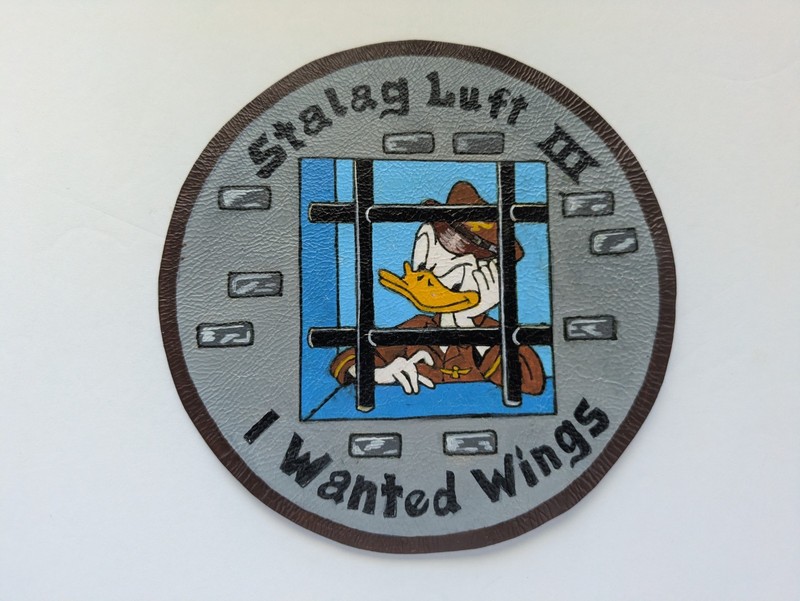 WW 2 Donald Duck Pilot “Stalag Luft 3. leather jacket patch