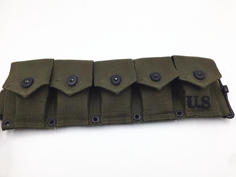WW2 US ARMY M1 CANVAS GARAND TEN CELL POUCH ARMY GREEN HIGHT QUALITY gallery