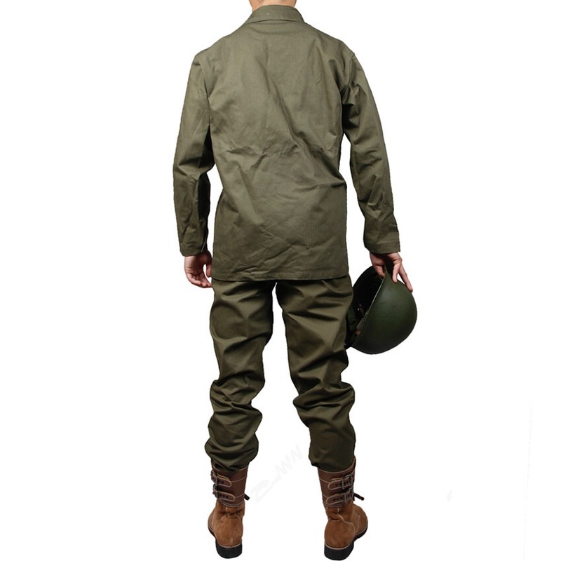 WWII US USMC HBT ARMY GREEN UNIFORME COAT AND PANTS tailored collar HIGH QUALITY gallery
