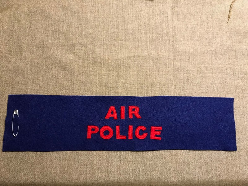 Korean War US Air Force AP Military Air Police Armband wool felt red letters