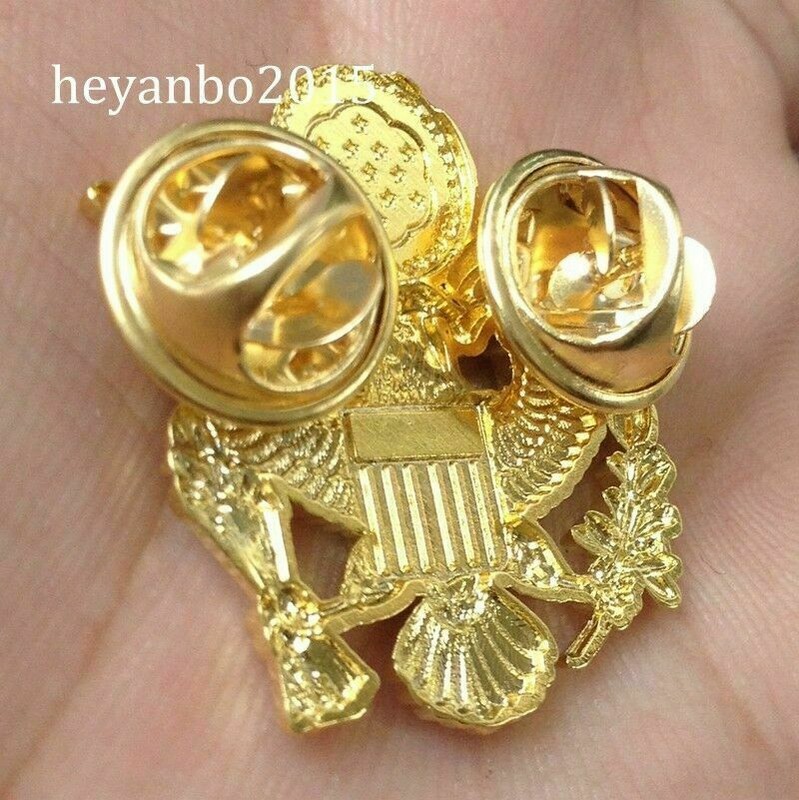 WWII US ARMY GENERAL OFFICER SHOULDER EAGLE SMALL METAL BADGE INSIGNIA PIN Gold gallery