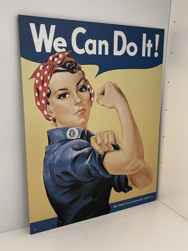 NEW ROSIE THE RIVETER WE CAN DO IT WORLD WAR II TIN POSTER WOMEN RIGHTS SIGN