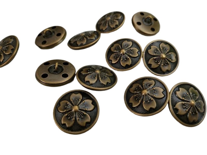 12PCS/LOT WW2 JAPANESE CHERRY BLOSSOM ARMY BUTTON bronze 21MM
