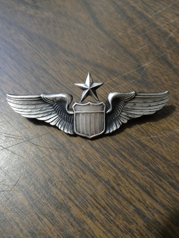 Vintage US Army Air Force Senior Pilot Wings 3" - Non-Sterling Hallmark I21