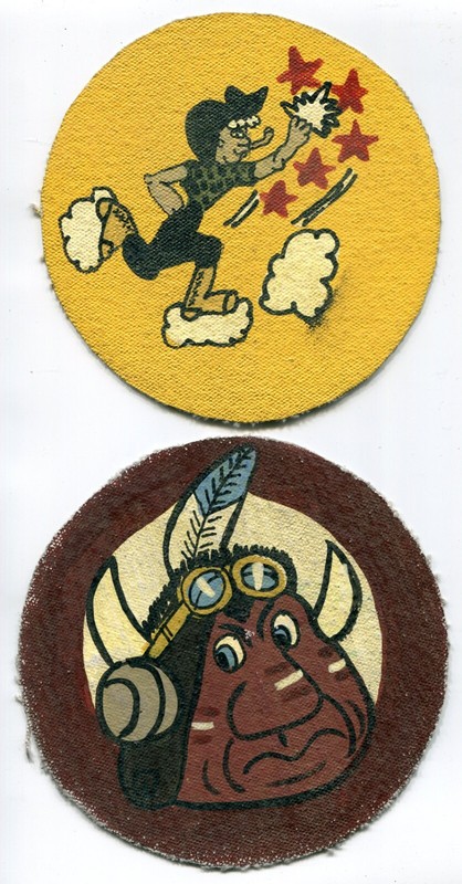 Four USAAF WWII Patches. - RKO Movie Studio Patches. - Hand Painted on Canvas gallery