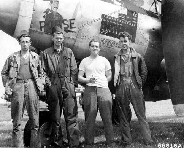 Lockheed P-38J Lightning Pilot and Crew , Nose Art WWII WW2 8×10 Photo 18b