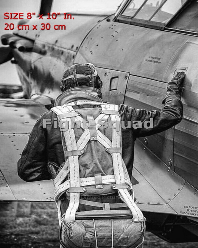 WW2 Picture Photo Pilot and his plane with full Gear 6151 8x10in