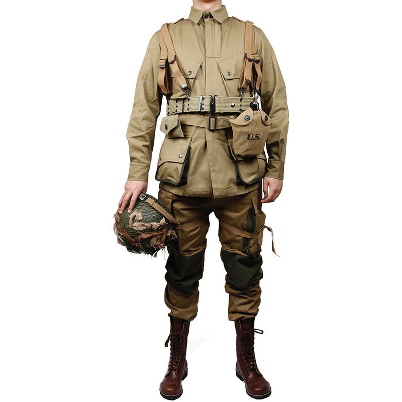 WW2 US Army Military Army M42 The Soldiers Cotton Paratrooper Uniform BackPack