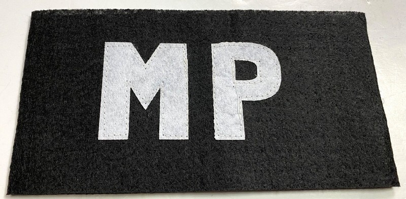 WWII US ARMY MILITARY POLICE MP SLEEVE ARM BRASSARD INSIGNIA-BLACK, FELT