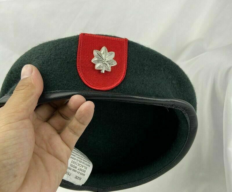 7-3/8 US ARMY 7TH SPECIAL FORCES GROUP BLACKISH GREEN LIEUTENANT COLONEL BERET
