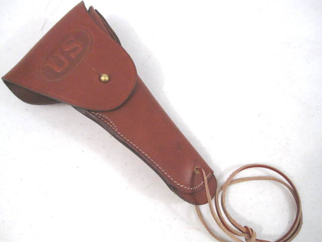 WWII USMC US Army M1916 Leather Holster for Colt 45 M1911 Pistol - Reproduction