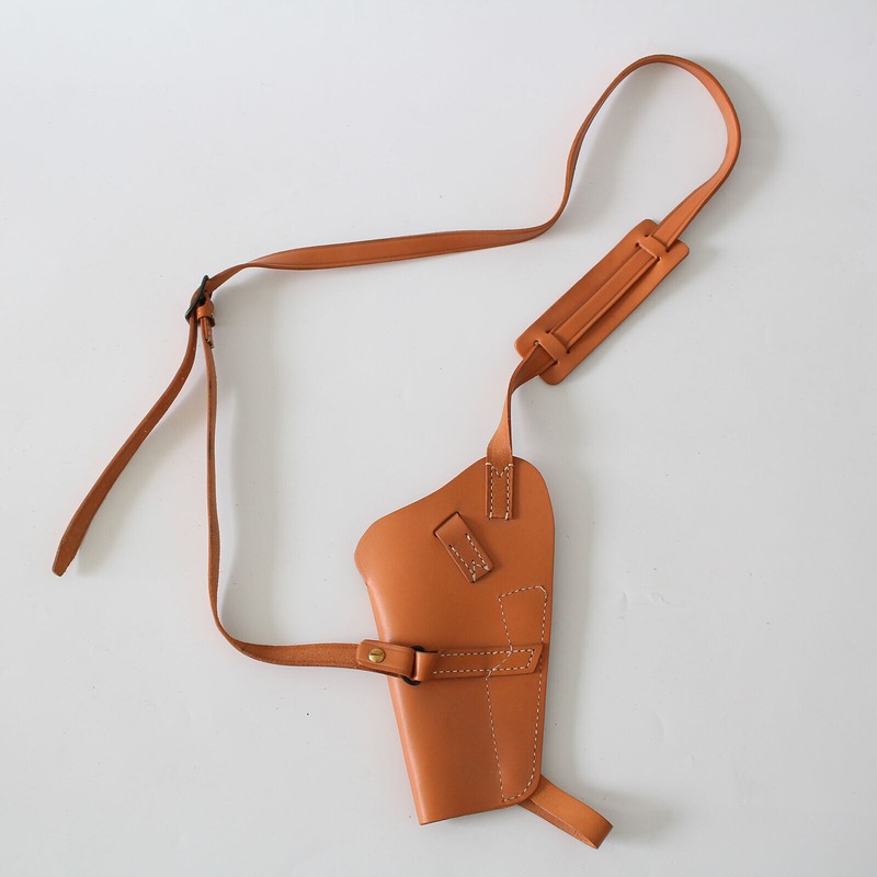 US WW2 M3 COLT 1911 .45 TANKER BROWN LEATHER SHOULDER POUCH CASE gallery