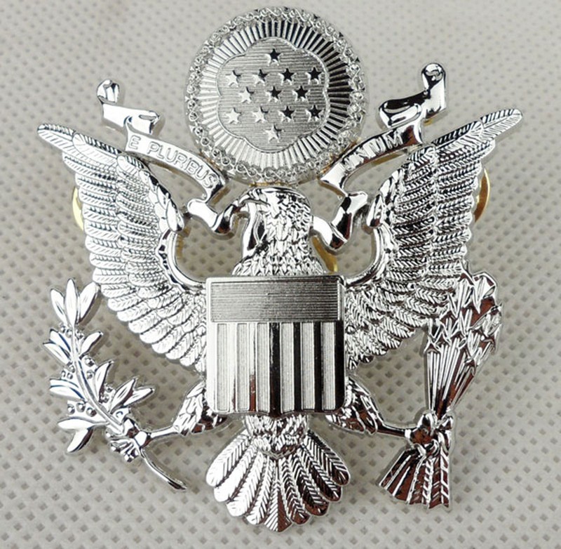 WWII US Air Force Cap Hat Badge Pin Insignia Metal