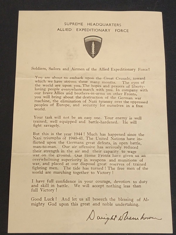 WW2 Eisenhower D-Day Letter gallery