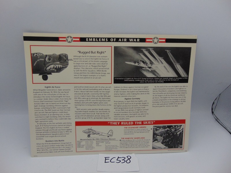 Willabee & Ward Emblems Of Air War WWII Patch 8th Eighth Air Force Mighty Eighth gallery