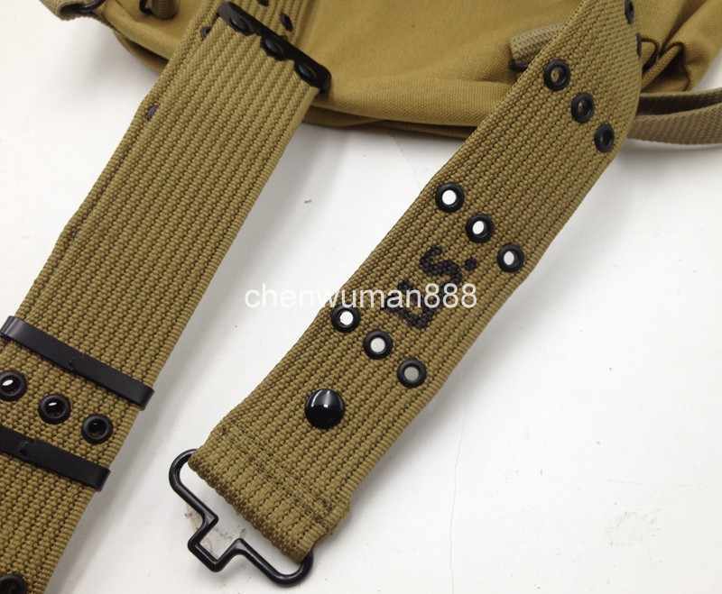 WWII 2 US AMRY USMC AMMO COMBAT EQUIPMENT WEBBING EQUIPMENT CANVAS BELT gallery