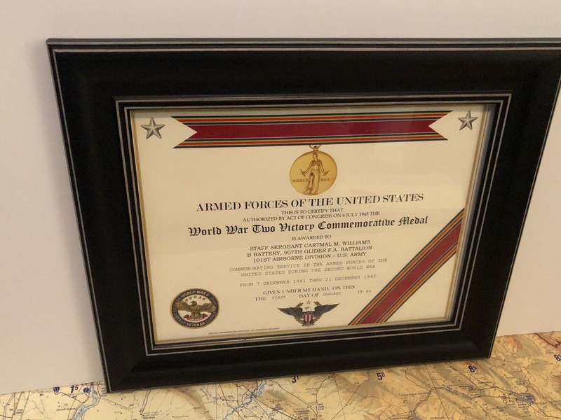 WORLD WAR II VICTORY COMMEMORATIVE MEDAL CERTIFICATE ~ Type 1 / Custom Printing gallery