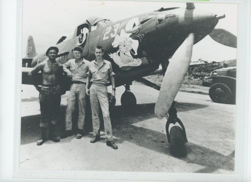 WWII 8x10 Photo Print Fighter Pilots Donald Duck 23 Plane