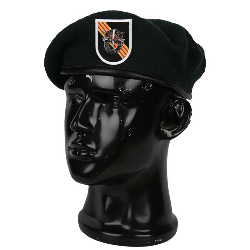 VIETNAM WAR NEW US ARMY 5TH SPECIAL FORCES GROUP GREEN BERET MILITARY HAT WOOLEN gallery