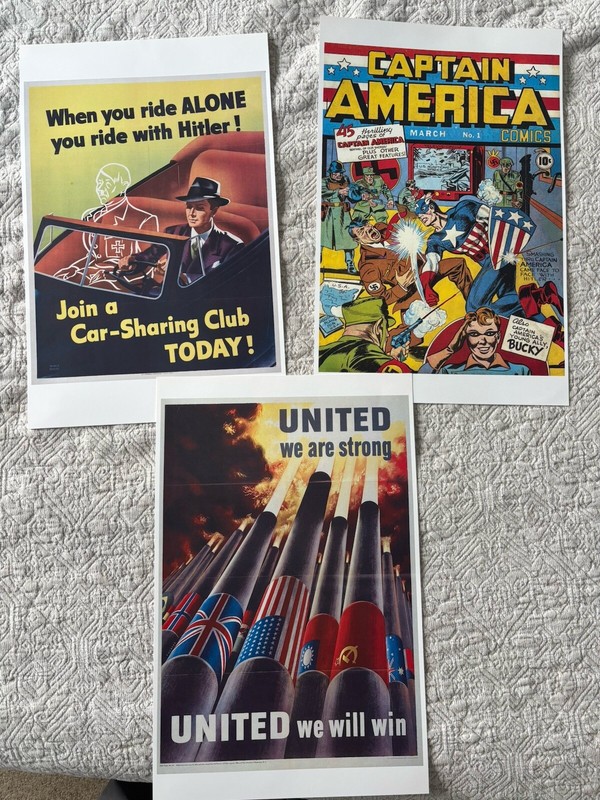 World War 2 poster lot, 11x17, Captain America, WWII ,Marvel, MCU, USA, Avengers