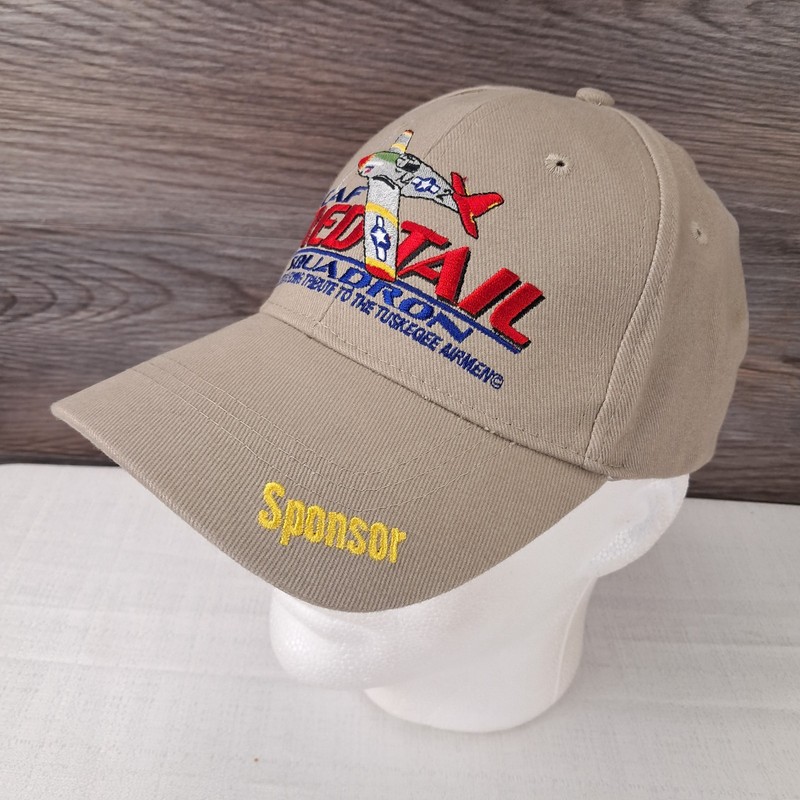Baseball Cap Hat Air Force Tuskegee Airmen Red Tail Squadron Military Sponsor gallery