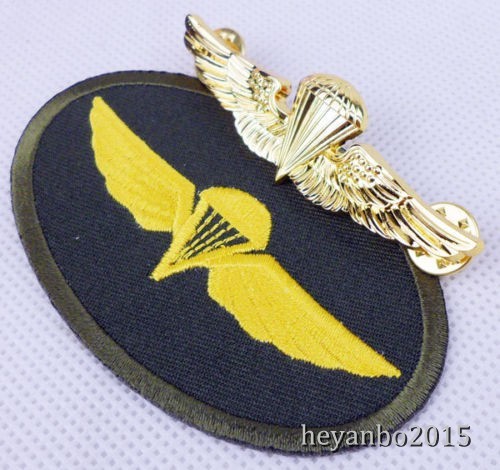 NEW US Navy Parachutists Wings Embroidery Patch & Parachutists Badge Pin gallery