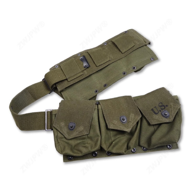 WWII US. Army M1937 BAR Military Magazine Belt Pouch Canvas Green