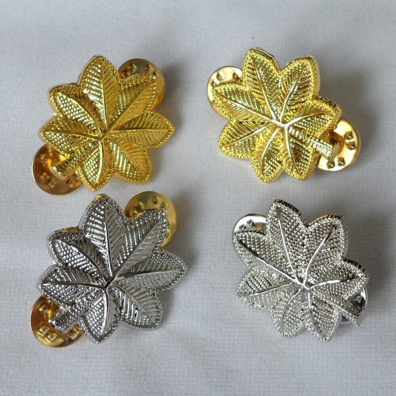 2Pair WW2 US Army Lieutenant Colonel Epaulette Device Metal Pin Badge Insignia