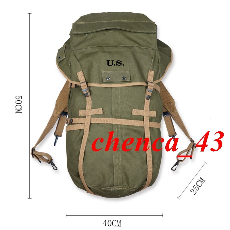 M1943 Outdoor Reproduction Backpack WWII US Army Canvas 10th Mountain Field Pack gallery
