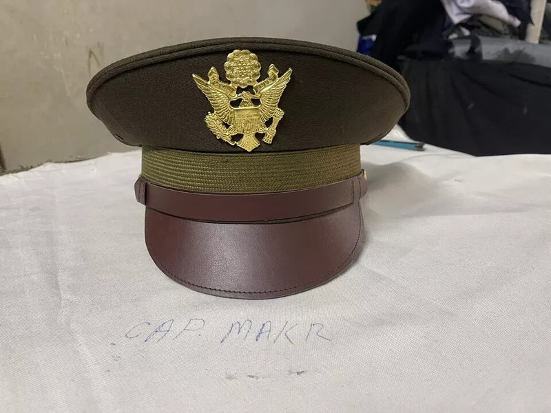 U.S. WWII Officer Visor Crusher Cap: Winter (OD Green)- All Size
