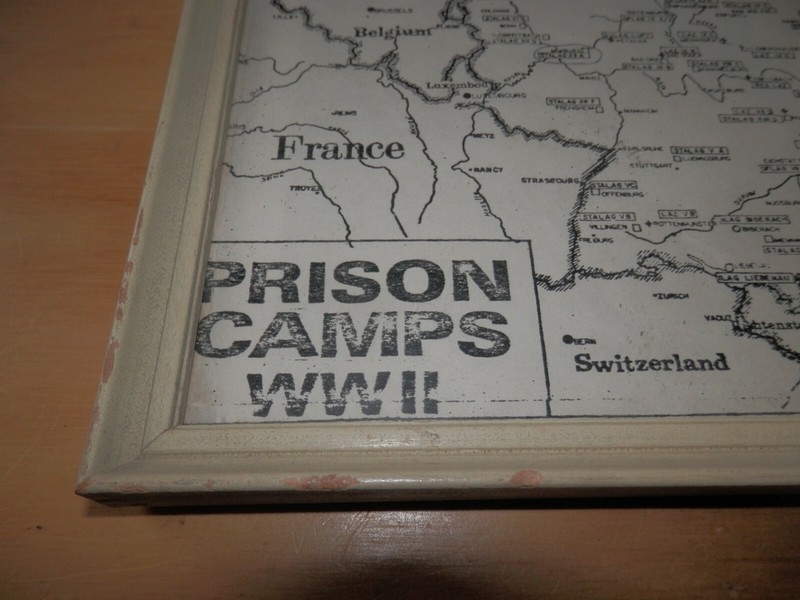 Vintage Prison Camps WWII Map Framed gallery