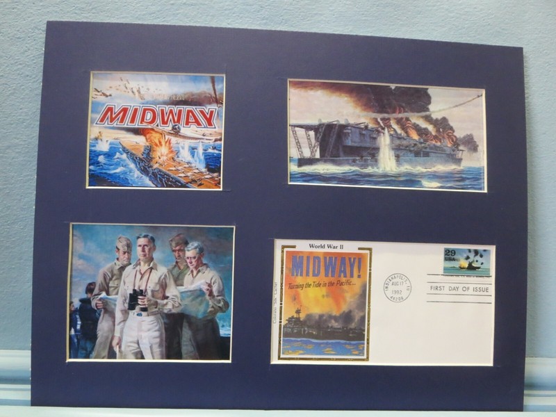 World War II in the Pacific - Battle of Midway & First Day Cover of its stamp