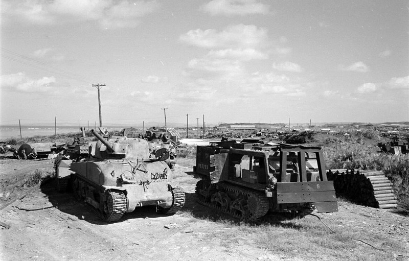 WW2 WWII Photo World War Two / Abandoned US Army Equipment On Okinawa 1945