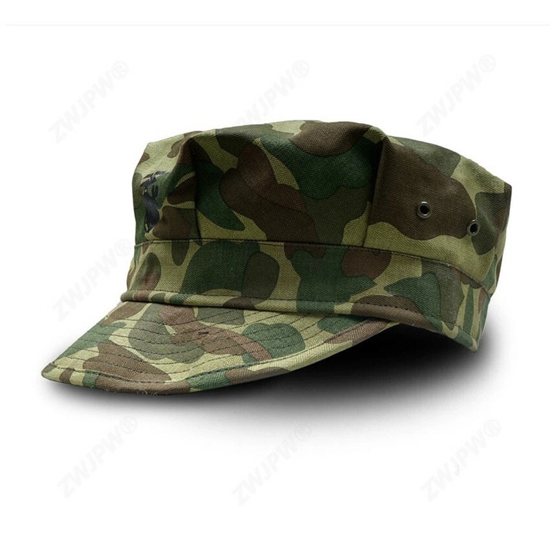 WW2 US ELITE ARMY PACIFIC CAMOUFLAGE OCTAGONAL FIELD CAP HAT gallery