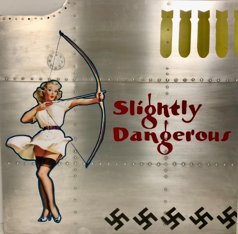 Nose Art Panel- “Slightly Dangerous” WWII Aviation B-17 Flying Fortress NAP-0145