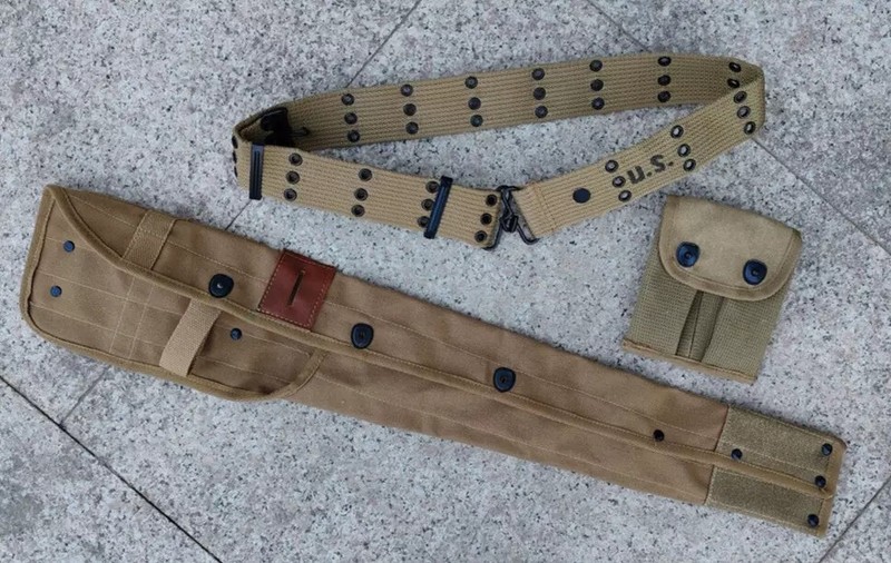 US ARMY M36 WEBBING BELT AND M1 CARBINE CANVAS BAG& 1911Colt Pouch EQUIPMENT SET