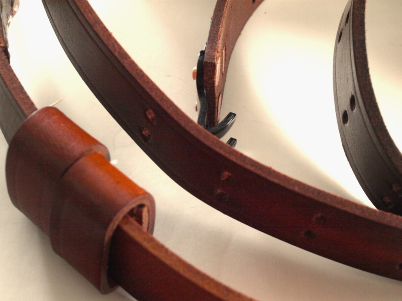 M1907 sling CUSTOM leather SINGER CO 1942 G.I. HOOKS blknd. steel PREMIUM SUPERB gallery