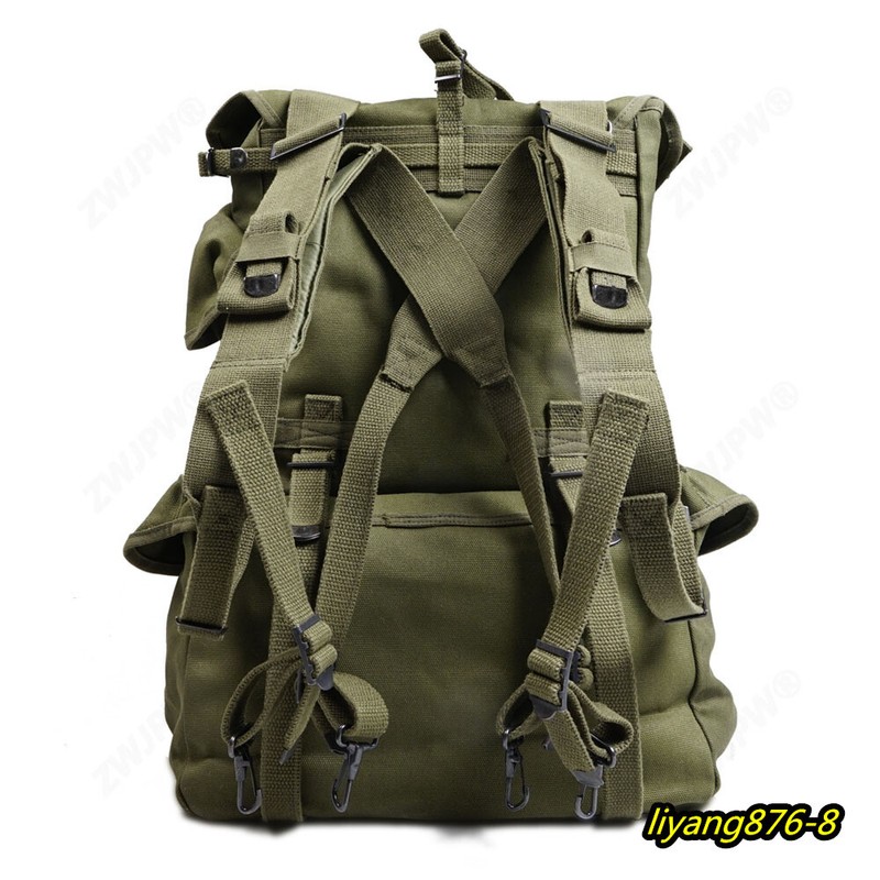 WW2 US M1945 Backpack Combination Set W/ Strap Canvas Green Replica Haversack gallery