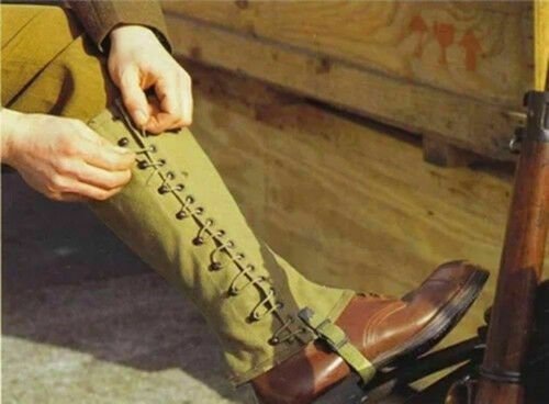 WW2 US ARMY LEGGINGS OR PUTTEE SOLDIER CANVAS LEGGINGS GAITERS CLASSICAL gallery