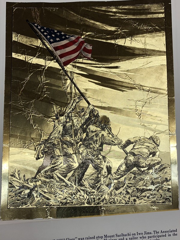 Gold reproduction of Flag Raising Iwo Jima 1945 gallery