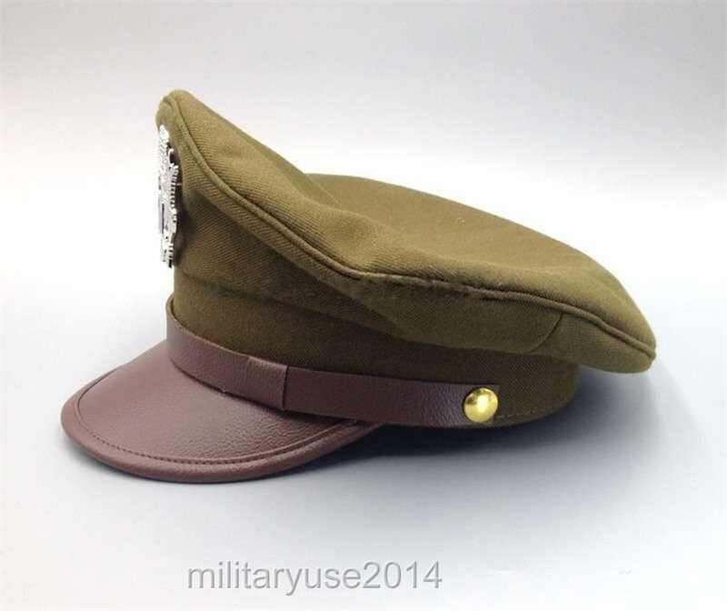 US Army Air Corps Force Military Hat XL Officer Wide Brim Eagle Badge Hat Cap gallery